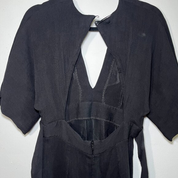 TopShop V-Neck Back Cut-out Midi Dress Size 6 - Picture 3 of 6